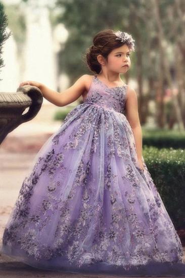 Fairy Liac A-line Lace Strapless And Cross Thin Straps Flower Girl Dresses | Floor Length Little Girl Pageant Dresses