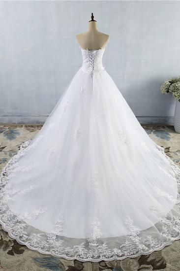 TsClothzone Stilvolles, trägerloses, herzförmiges A-Linie-Hochzeitskleid, ärmellose Applikationen, Brautkleider online_3