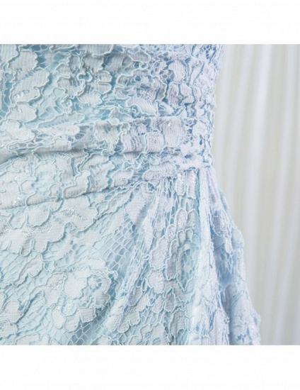 One Shoulder Light Blue Short Lace Bridesmaid Dress_4