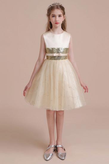 Lovely Tulle A-line Flower Girl Dress | Cute Sequins Little Girls Pegeant Dress Online_4