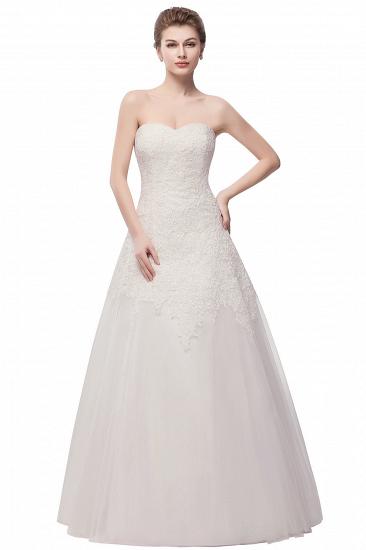 WIHELMINA | A-line Sweetheart Strapless Long Lace Tulle Wedding Dresses_1