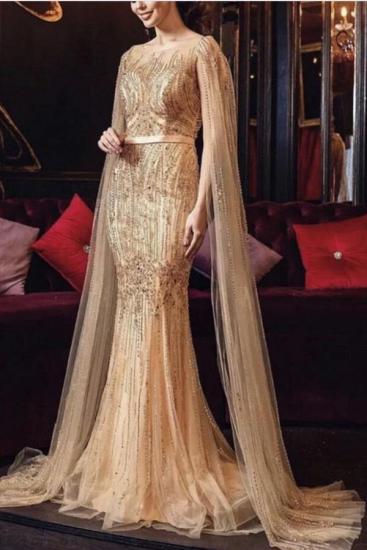Extravagante Abendkleider lang gold | Glitzernde Ballkleider