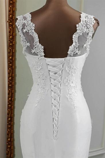 TsClothzone Glamorous Jewel Lace Beading Wedding Dresses Sleeveless Appliques Mermaid Bridal Gowns_8