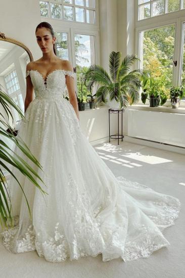 Elegant wedding dresses with lace | Wedding dresses A line cheap_1