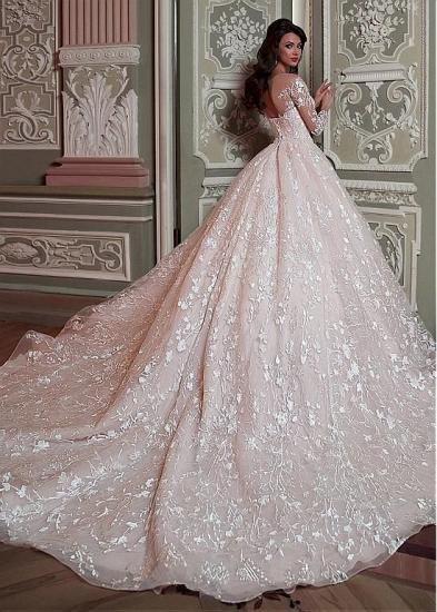 Gorgeous Sweetheart Long Sleeve Appliques Ball Gown Wedding dress_2