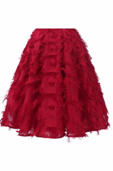 Elegant Halter Feather Princess Vintage Dresses | Retro A-line Burgundy Homecoming Dress_15