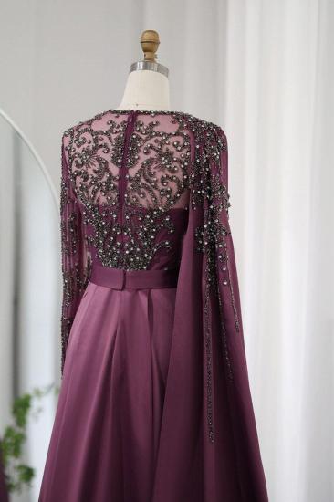 Wunderschönes Abendkleid mit langen Ärmeln und Rüschen aus Satin im Meerjungfrau-Stil, formelles Dubai-Kleid mit Strassverzierungen_6