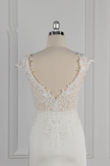 TsClothzone Elegant V-neck Chiffon Lace Wedding Dress Beadings Appliques Mermaid Bridal Gowns Online_7