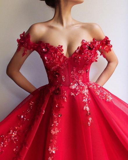 Elegante Abendkleider Lang Rot | Abiballkleider mit Spitze_3