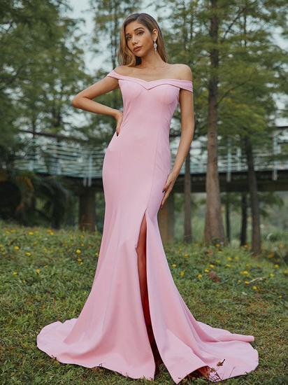 Elegant sexy evening dress with split ends | simple prom dress is cheap_3