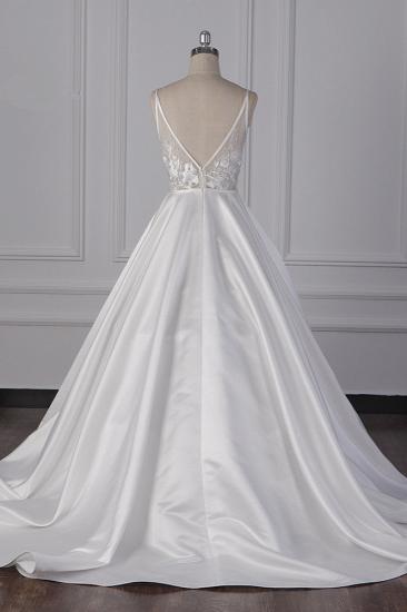 Straps Beads Appliques Ball Gown Wedding Dresses | Sexy V-neck Backless Bridal Gowns_5