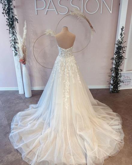Sweetheart Aline Wedding Dress Sleeveless Bridal Dress_3