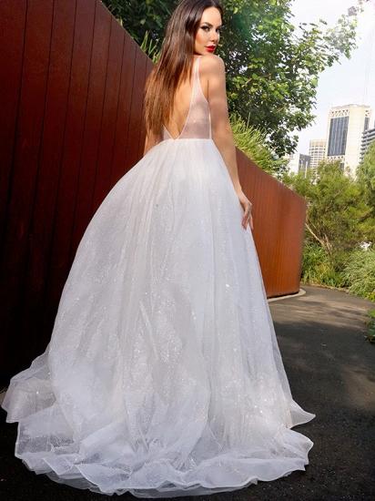 Simple White sweetheart pricess floor lenth prom dress_3