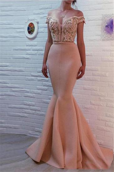 Mermaid Off The Shoulder Sexy Beaded Prom Dresses | Evening Gowns Long Online_2