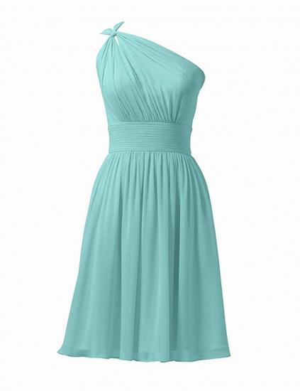 Asymmetric Chiffon  Party Green Short Bridesmaid Dress_7