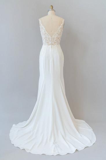 Cheap Lace Chiffon Sheath Wedding Dress_3