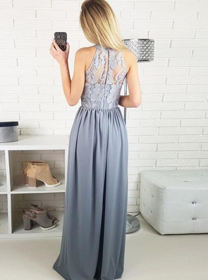 Elegant High Neck A-line Evening Dresses | Lace Side Slit Formal Dresses 2022_3