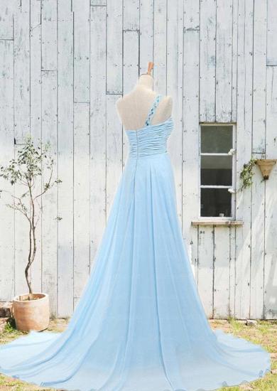 Sweetheart One Shoulder Crystal Prom Gowns Zipper Court Train 2022 Party Dresses_2