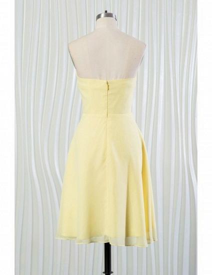 Beading Strapless Yellow Summer Bridesmaid Dress_2