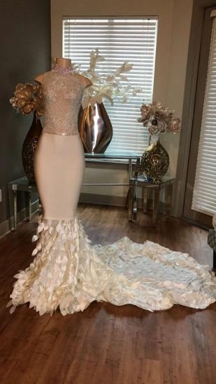 Sleeveless High-Neck Mermaid Appliques Sleeveless Prom Dresses with Ruffles 2022