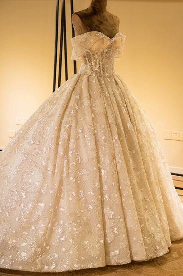 Amazing Strapless Cap sleeves Lace appliques Wedding Dress Online_4