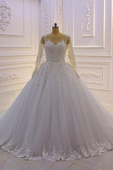 Trendy Sweetheart Long sleeves Ivory Ball Gown Wedding Dress