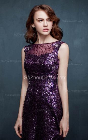 Unique Crystal Purple Sequined Long Evening Dress Floor Length Designer Sexy Prom Special Occassion Dresses_3