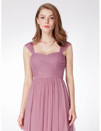 Flowy Tulle Purple Orchid Long  Bridesmaid Dress_5