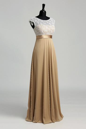 A-line Jersey Lace Floor-length Short Sleeve Lace Bridesmaid Dress_3