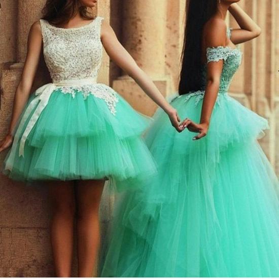 A-Line Lace Tiered Tulle 2022 Short Party Dress Gorgeous Custom Made homecoming Dresses_3