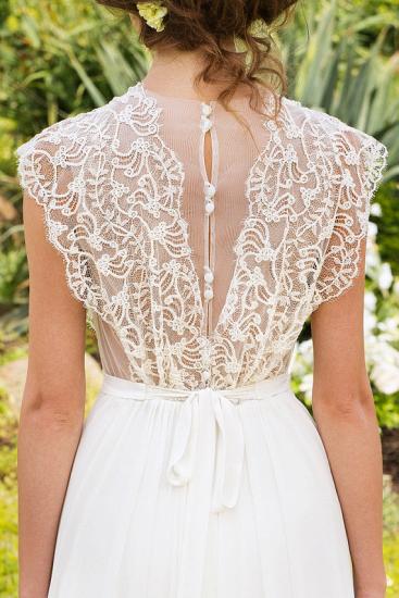 New Arrival Deep V-Neck Lace Bridal Gown Floor Length Boeknot 2022 Wedding Dress_5