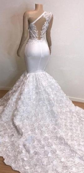 One Shoulder Lace Appliques Meramid Prom Dresses with sleeve_4
