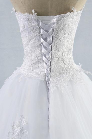 TsClothzone Stilvolles, trägerloses, herzförmiges A-Linie-Hochzeitskleid, ärmellose Applikationen, Brautkleider online_6