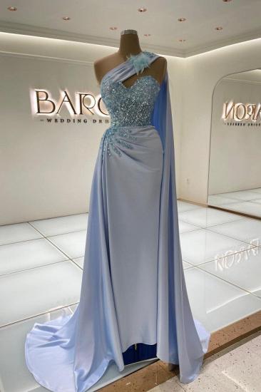 Elegant evening dresses long blue | Glitter prom dresses_1