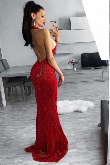 2022 Sexy Red High Neck Prom Dresses | Cheap Backless Sheath Evening Dresses_2
