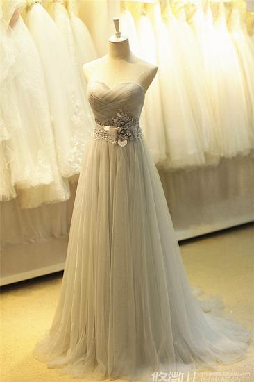 Formal Sweetheart Tulle Long Grey Prom Dresses Plus Size Cheap Lace-up High Quality Evening Gowns BA3828_1