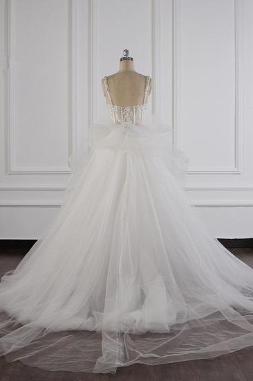 TsClothzone Elegant Straps Tulle Lace Wedding Dress Sweetheart Appliques Beadings Bridal Gowns with Ruffles On Sale_3