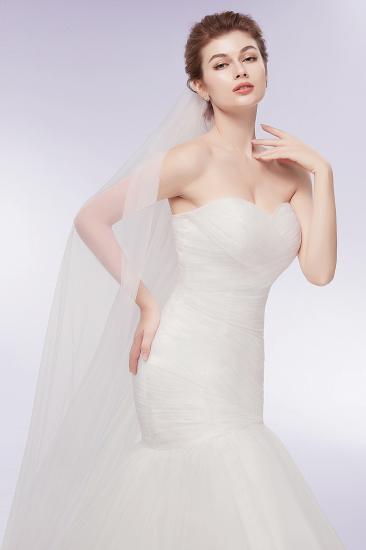 WANDA | Mermaid Sweetheart Strapless Ivory Tulle Wedding Dresses with Lace-up_5