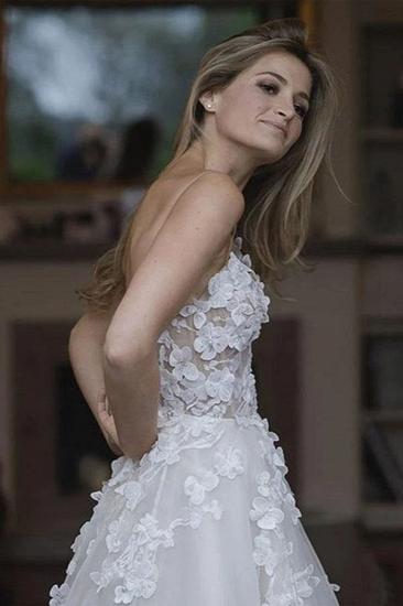 Romantic Strapless White Wedding Dresses With Lace Appliques_2