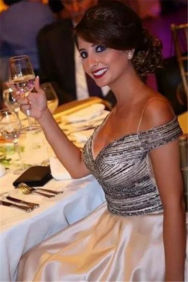 Elegant Off The Shoulder Formal Sexy Evening Gown Beads Sequins Prom Dress_4