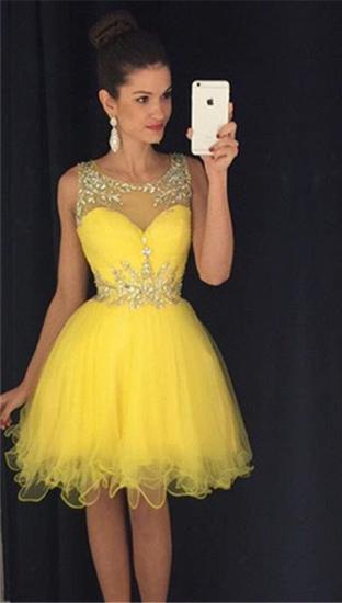 Lovely Organza Homecoming Dresses 2022 Short Beading Crystals Cheap Party Dress_1