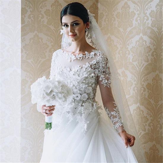 Atemberaubende Royal Wedding Dresses Vintage lange Applikationen Sleeved Arabisch Brautkleider_4