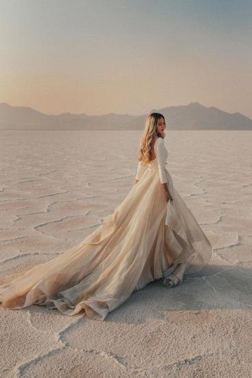 Designer A Line Long Drag Belt Sleeve Wedding Dresses | SHOPBOP Online Wedding Dresses_7