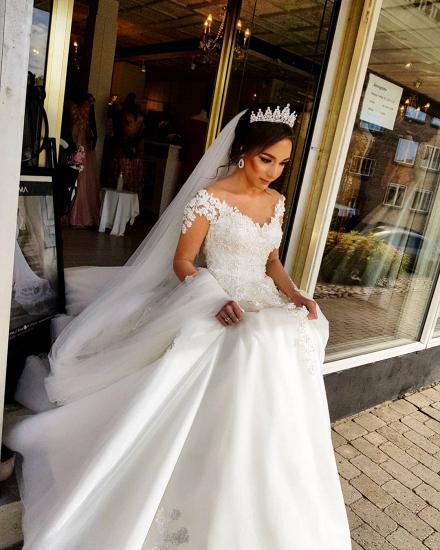 Gorgeous White/Ivory Off-the-Shoulder Floral Wedding Dress_4