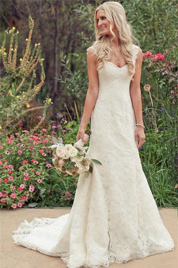 Full Lace Wedding Dresses 2022 Cap Sleeve Mermaid Court Train Zipper Charming Bridal Gowns_3