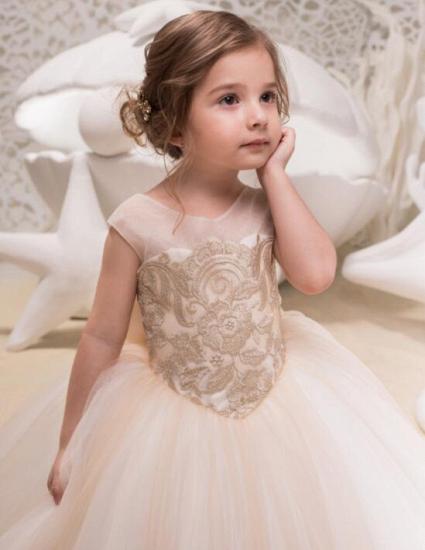 Cute Jewel Organza Floor Length Backless Flower Girl Dresses With Bow| Sleeveless FLoor Length Little Girl Pageant Dresses_3