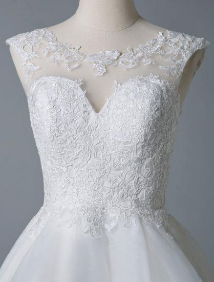 Gorgeous Jewel Sleeveless Lace Ruffles White Short Wedding Dresses_6