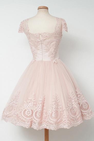 Cute Pink Short Lace Homecoming Dresses Latest Natural Mini Cocktail Gowns_3