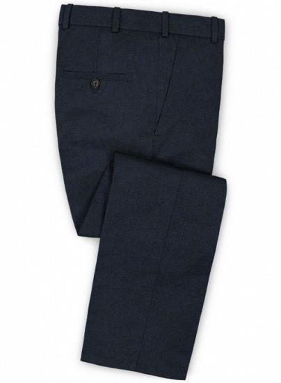 Dark blue tweed notched lapel suit | two-piece suit_3