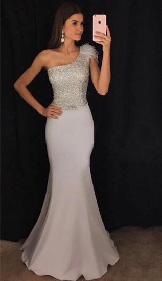 New Arrival One Shoulder Mermaid Evening Dresses 2022 Sequins Prom Dresses with Fur